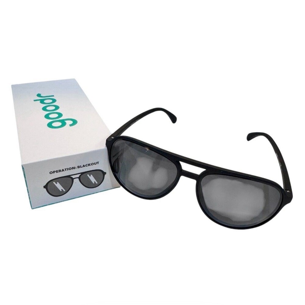 Goodr Mach G Polarized Sunglasses “Operation: Blackout” Black w/Box & Bag New